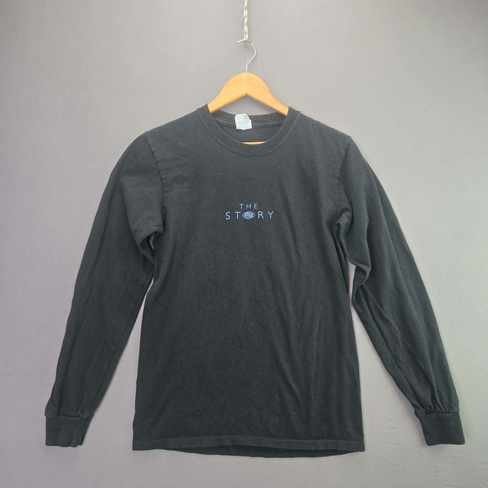 Port & Company Long Sleeve Graphic T-Shirt Small Black The Story Crew Caster
